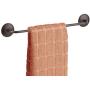 mDesign Decorative Metal Large Towel Bar - Strong Self Adhesive - Storage and Display Rack for Hand, Dish, and Tea Towels - Stick to Wall, Cabinet, Door, Mirror in Kitchen, Bathroom - Bronze