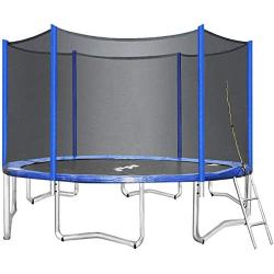 JUPA Trampoline 15 14 12FT, Maximum Weight Capacity 375LBS Outdoor Trampoline for Kids Adults, 2020 Upgraded Safe Recreational Trampolines with Enclosure Net Mat Pad for Backyard