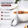 HIWARE Thick Heavy-Weight Soup Spoons, Stainless Steel Soup Spoons, Table Spoons, Set of 4