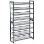 SONGMICS 8-Tier Shoe Rack, Set of 2 Stackable 4-Tier Shoe Organizers, Metal Mesh Shoe Shelf Storage, Adjustable Flat or Angled Shelves, Cool Gray ULMR08GB