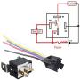 ESUPPORT 12V 30A Car Motor 14AWG Heavy Duty Relay Socket Plug 5Pin Fuse Switch On/Off SPDT Wire Harness Metal Pack of 2