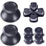 TOMSIN Metal Buttons for DualShock 4, Aluminum Metal Thumbsticks Analog Grip & Bullet Buttons & D-pad for PS4 Controller (Dark Grey)