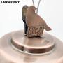 LANSCOERY Metal Wild Bird Feeder Hanging with High Seed Capacity for Garden Yard Decorations, Weatherproof Birdfeeder Perches, Dome Shaped Roof (Brown)