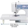 Brother XR9550PRW Sewing and Quilting Machine, Project Runway, 165 Built-in Stitches, LCD Display, Wide Table, 8 Included Feet
