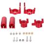 DAPENGNIAO Metal Front Steering Knuckles C Hub Carrier Rear Axle Lock Out Set Suitable for Axial SCX10 II 90046 90047 RC Car Parts Accessories (Color : Red)
