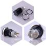 Ulincos Momentary Push Button Switch U16F1 1NO1NC Black Metal Shell with White LED Ring Suitable for 16mm 5/8'' Mounting Hole (White)