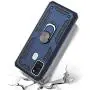 SWP for Samsung Galaxy A21S Case, Dual Layer Shock-Absorption Armor Cover,Full-Body Protective Case with Metal Ring Holder Kickstand for A21S (Blue)