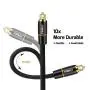 FIRBELY Digital Optical Audio Toslink Cable Male to Male- 24K Glod Plated Metal Connectors and Braided Jacket 10 feet