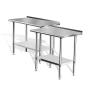 Stainless Steel Table for Prep & Work 24 x 48 Inches, NSF Commercial Heavy Duty Table with Undershelf and Backsplash for Restaurant, Home and Hotel