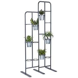 Vertical Metal Plant Stand 13 Tiers Display Plants Indoor or Outdoors on a Balcony Patio Garden or Use as a Room Divider or Vertical Garden Inside Your Home or Great for Urban Gardening (Dark Gray)