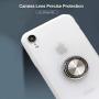 OiOMGin iPhone XR One Body 360 Metal Ring Holder Case, Hard Semilucent Translucent Matte Skin Back Soft Side, White Ring Embedded Naturally iPhone 11 6.1inch[Built-in Ring+Lens Hole Protection]-White