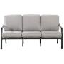 Amazon Brand - Ravenna Home Archer Steel-Framed Outdoor Patio Plush 3-Seater Sofa with Removable, Water-Resistant Cushions, 68.5''W, Gray