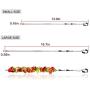 IQCWOOD Skewers, Barbecue Skewers, 14 Pieces Metal Skewers for Grilling, Stainless Steel 16.7'' Extra Long Shish Kabob Sticks 13.8'' Short Reusable Grilling Skewers Wide Flat BBQ Skewers