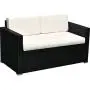 Outsunny 4-Piece Cushioned Patio Furniture Set, with 2 Chairs, Sectional, and Glass Coffee Table, Rattan Wicker, Black Outsunny 4-Piece Cushioned Patio Furniture Set, with 2 Chairs, Sectional, and Glass Coffee Table, Rattan Wicker, Black