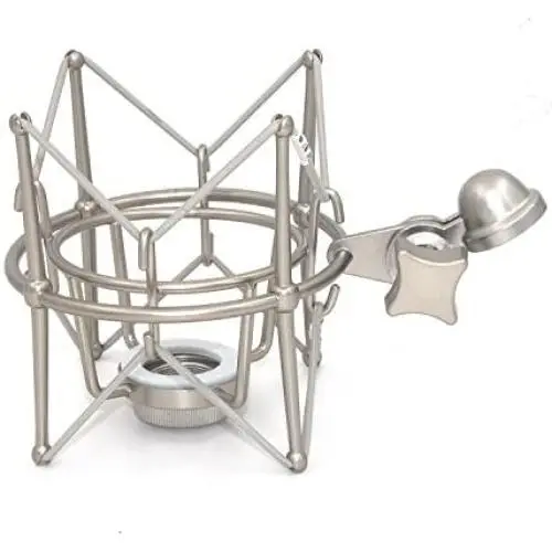 Weymic Wms-1 Silver Universal Microphone Shock Mount for B-Spark Mic, Atr2500,Metal Construction with Stand Arm Adapter Weymic Wms-1 Silver Universal Microphone Shock Mount for B-Spark Mic, Atr2500,Metal Construction with Stand Arm Adapter