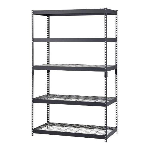 Edsal TRK-482478W5 Black Steel Shelving, 78'' Height x 48'' Width x 24'' Depth
