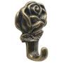 Rose Shape Push Pin Hangers Wall Hooks (24 - Pack， Antique Brass)
