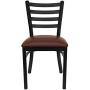 Flash Furniture HERCULES Series Black Ladder Back Metal Restaurant Chair - Burgundy Vinyl Seat