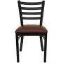 Flash Furniture HERCULES Series Black Ladder Back Metal Restaurant Chair - Burgundy Vinyl Seat