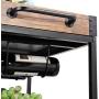 JAXPETY 3-Tier Industrial Bar Mobile Serving Kitchen Cart with Casters, Removable Tray, Wood Metal Serving Trolley, Dining Room Utility Cart, Brown