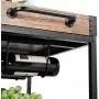 JAXPETY 3-Tier Industrial Bar Mobile Serving Kitchen Cart with Casters, Removable Tray, Wood Metal Serving Trolley, Dining Room Utility Cart, Brown