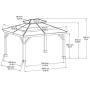 Sunjoy Chapman 11 x 13 ft. Cedar Framed Gazebo with Steel 2-Tier Hip Roof Hardtop, Brown