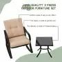 SOLAURA 3-Piece Outdoor Rocking Chairs Bistro Set, Black Steel Patio Furniture with Brown Thickened Cushion & Glass-Top Coffee Table SOLAURA 3-Piece Outdoor Rocking Chairs Bistro Set, Black Steel Patio Furniture with Brown Thickened Cushion & Glass-Top Coffee Table