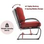MFSTUDIO 2PCS Patio Bistro Dining Spring Motion Chairs Outdoor Furniture for Backyard, Garden with Removable Cushion Seat, Metal Frame, Burgundy