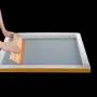 Caydo 1 Piece 10 x 14 Inch Large Aluminum Screen Printing Frame with 110 White Mesh and 1 Piece 9.4 Inch Screen Printing Squeegee for Screen Printing