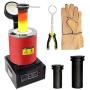 Gold Melting Furnace 1150℃ /2102 ℉ Electric Digital Melting Furnace Machine with Graphite Crucible.Gold, Silver, Copper and Aluminum Smelter Casting Refining Kiln Tools, 1400W (1KG+3KG)