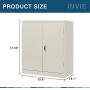 Steel Storage Cabinet with Doors, INVIE Lockable Metal Cabinet with 2 Adjustable Shelves Great for Garage, Kitchen Pantry, Office, Patio and Laundry Room(Gray)