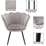 Chairus Velvet Leisure Chair for Living Room/Bed Room, Upholstered Mid Century Modern Accent Arm Chair with Black Metal Legs, Guest Chair, Vanity Chair(Warm Gray)