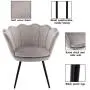 Chairus Velvet Leisure Chair for Living Room/Bed Room, Upholstered Mid Century Modern Accent Arm Chair with Black Metal Legs, Guest Chair, Vanity Chair(Warm Gray)