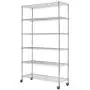 SafeRacks NSF 6-Tier Wire Shelving Rack with Wheels, Zinc, 18'' x 48'' x 72'' SafeRacks NSF 6-Tier Wire Shelving Rack with Wheels, Zinc, 18'' x 48'' x 72''
