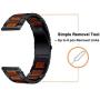 Yeejok Replacement Samsung Galaxy 46mm Watch Band, 22mm Natural Red Sandalwood & Black Stainless Steel Metal Watch Strap Compatiable for Samsung Galaxy Watch 3 45mm, Samsung Gear S3 Frontier/Classic