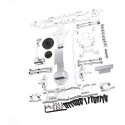 Yaootely for WLtoys 1:14 144001 RC Car Full Upgrade Spare Parts Metal C Seat Steering Cup Swing Arm Central Drive Shaft,Silver