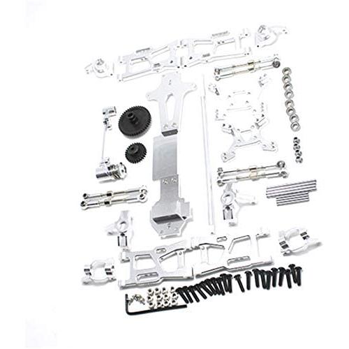 Yaootely for WLtoys 1:14 144001 RC Car Full Upgrade Spare Parts Metal C Seat Steering Cup Swing Arm Central Drive Shaft,Silver