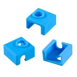 3D Printer Heater Block Silicone Cover, Aokin MK7 MK8 MK9 Silicone Sock for MK7/8/9 3D Printer Hotend Extruder, Creality CR-10, S4, S5, Ender 3, Anet A8, Blue, 3 Pcs