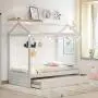 House Bed Daybed Twin Size Bed Frame with Trundle and Roof, Twin Trundle Daybed for Kids, No Box Spring Needed (White (Trundle House Daybed)) House Bed Daybed Twin Size Bed Frame with Trundle and Roof, Twin Trundle Daybed for Kids, No Box Spring Needed (White (Trundle House Daybed))