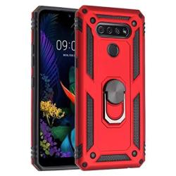 SWP for LG K51 Case,LG Reflect Case,LG Q51 Case,Dual Layer Shock-Absorption Armor Cover,Full-Body Protective Case with Metal Ring Holder Kickstand for LG K51 (red)