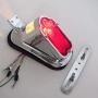 HTTMT XH3118B-A- Motorcycle Chrome Red Metal Tombstone Brake Tail Light Signal Compatible with Motorcycle Bike
