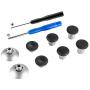 eXtremeRate 8 in 1 Metal Magnetic Black Thumbsticks Analogue Joysticks Replacement Repair Kits for Xbox One S X Elite PS4 Slim Pro Controller with T8H Cross Screwdrivers