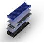 NVMe Heatsinks for M.2 2280mm SSD Double-Sided Cooling Design（Blue）