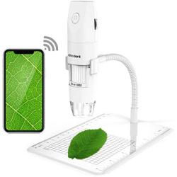 Wireless Digital Microscope, Pancellent 1080P 50X to 1000X Magnification Microscopy with 8 LED, USB Handheld Camera with Light Compatible for iPhone Android, iPad Windows Mac(White)