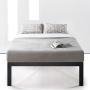 Mellow 18 inch Heavy Duty Steel Platform Beds w/Wood Slat Mattress Foundation, King, Black