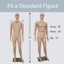 Male Mannequin Torso Dress Form Mannequin Body 73 Inches Adjustable Dress Model Male Full Body Mannequin Stand Realistic Display Mannequin Head Metal Base
