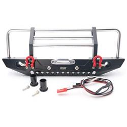 KYX Racing Alloy Front Bumper with LED Lights Upgrades Parts Accessories for RC Crawler Car Traxxas TRX4 TRX-4 Redcat Gen8 Scout II