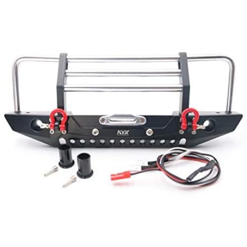 KYX Racing Alloy Front Bumper with LED Lights Upgrades Parts Accessories for RC Crawler Car Traxxas TRX4 TRX-4 Redcat Gen8 Scout II KYX Racing Alloy Front Bumper with LED Lights Upgrades Parts Accessories for RC Crawler Car Traxxas TRX4 TRX-4 Redcat Gen8 Scout II