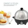 Elite Cuisine EGC-508 Egg Poacher, Omelet & Soft, Medium, Hard-Boiled Egg Cooker with Auto-Off, Buzzer and Stainless Steel Tray, 7 Egg Capacity, Black