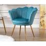Chairus Living Room Chair, Mid Century Modern Retro Leisure Velvet Accent Chair with Golden Metal Legs, Vanity Chair for Bedroom Dresser, Upholstered Guest Chair, Light Blue